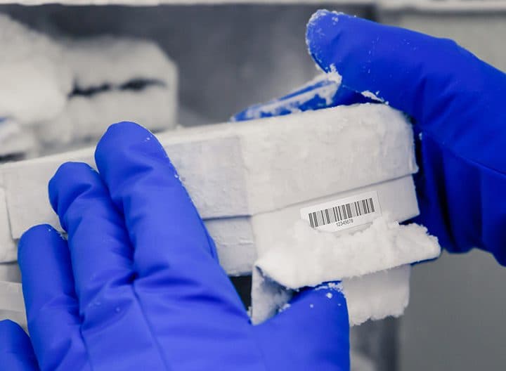 Cryogenic Barcode Labels
